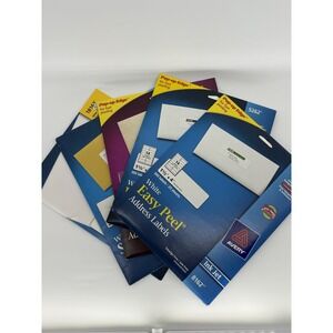 Avery Easy Peel‎ Lot Of 5 Mailing Address Labels Laser 5262-8660-18163-8162 New